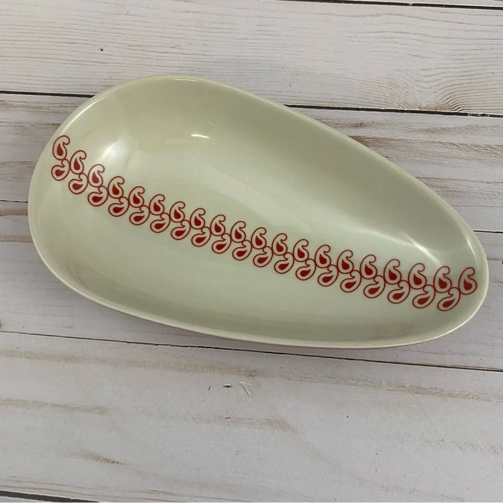 IKEA of Sweden Burnt Orange Candy Nut Dish Bowl Oval Egg Shaped